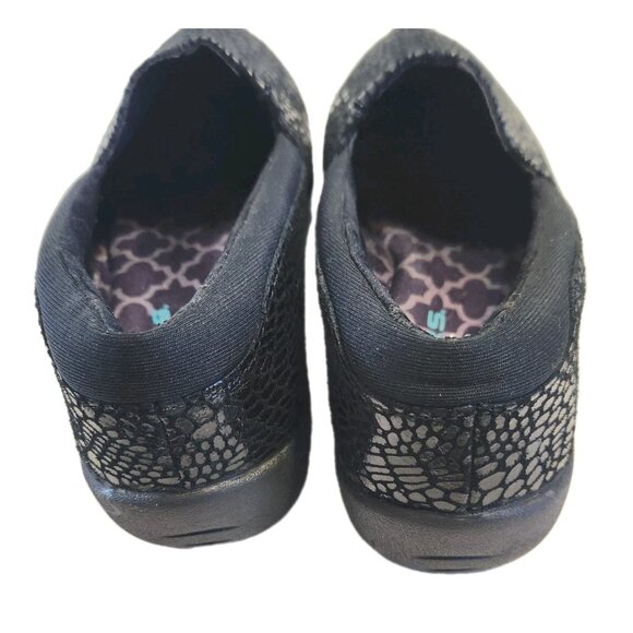 SKECHERS 49115 Women's Savor Black Faux Croc Relaxed Fit Memory Foam Shoes 7.5 - Picture 4 of 9